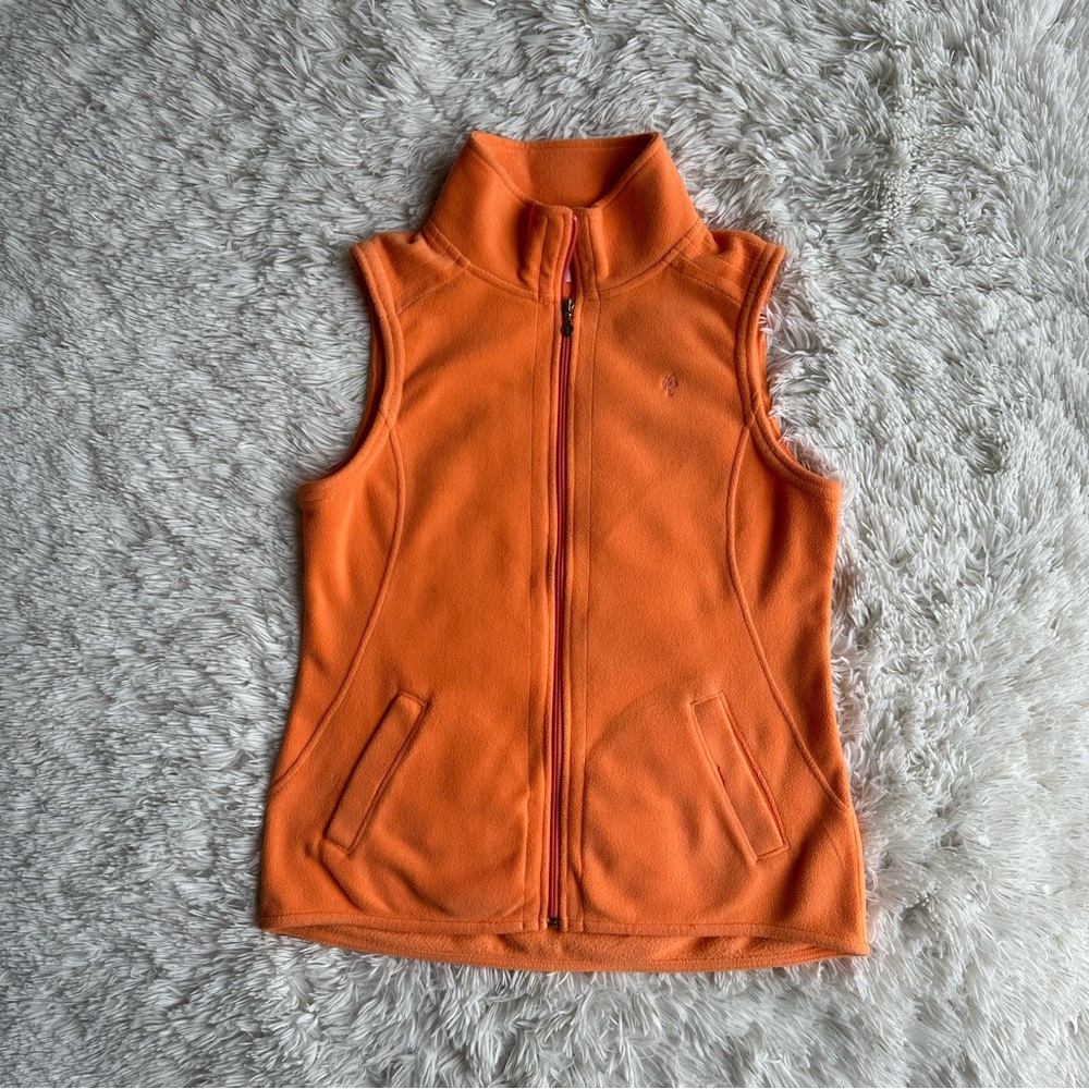 Lilly Pulitzer Full Zip Fleece Vest Orange Size M
